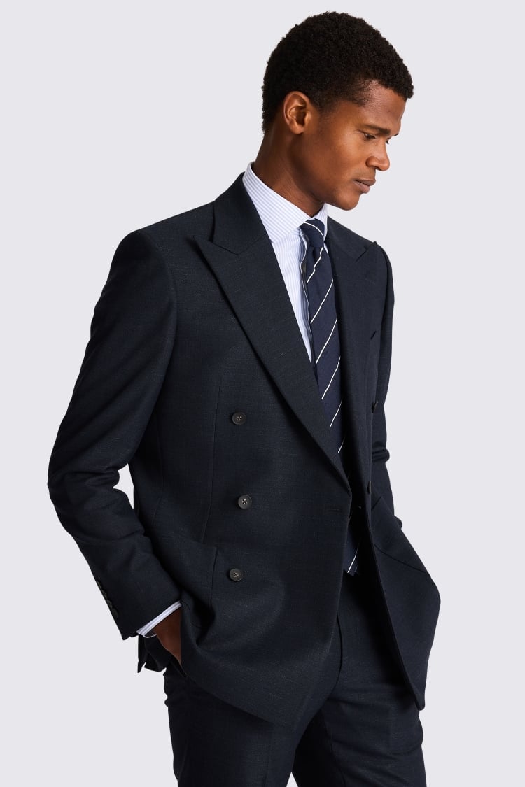 Tailored Fit Navy Slub Suit